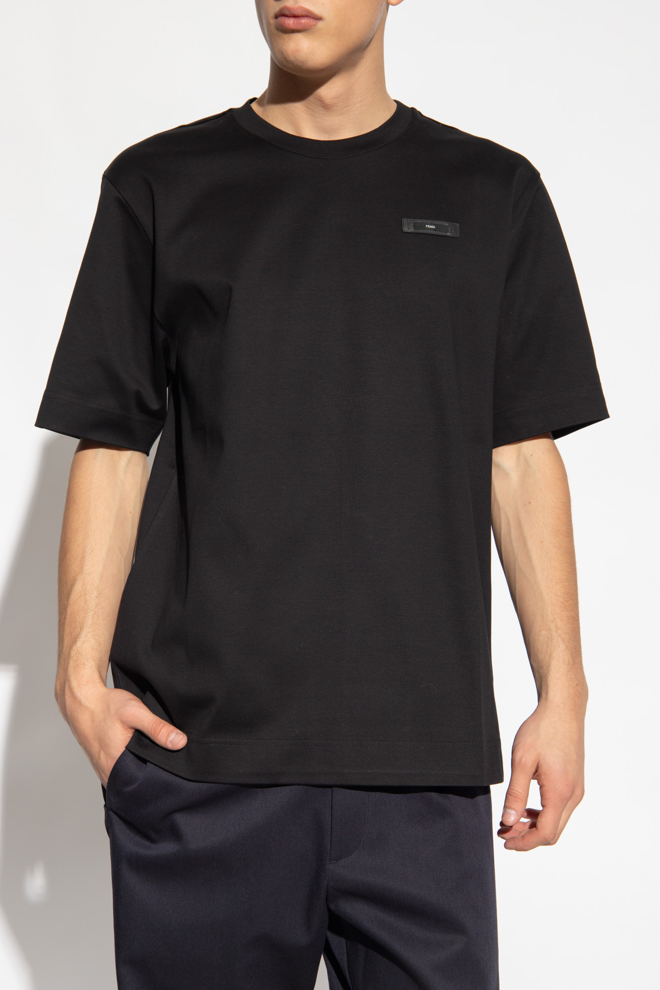 Black T - shirt with logo Fendi - IetpShops Germany